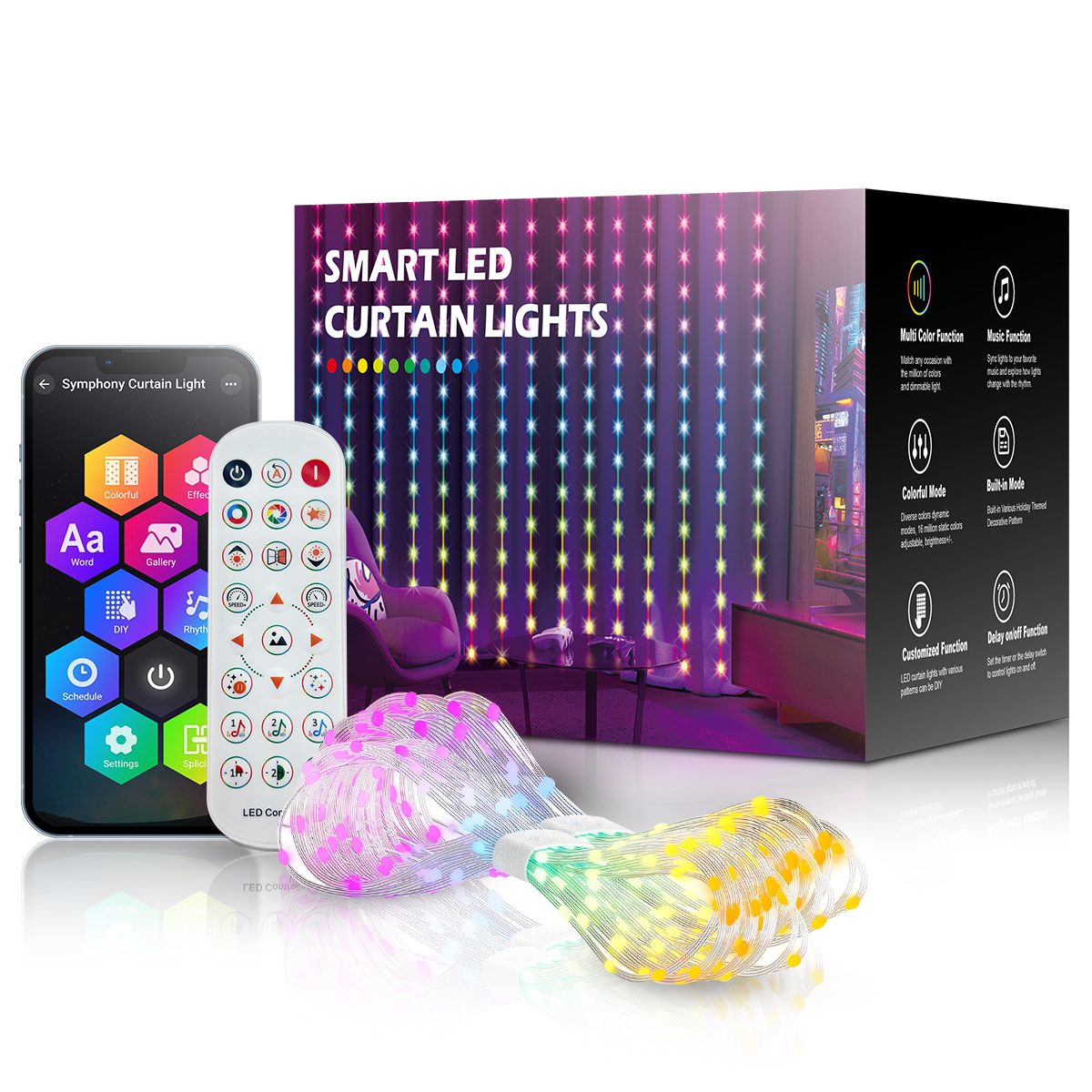 HCP039 DIY皮线窗帘灯串